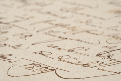 Old letter with vintage handwriting.