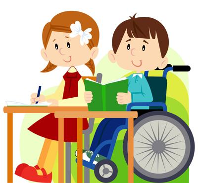 Two students working on school work.