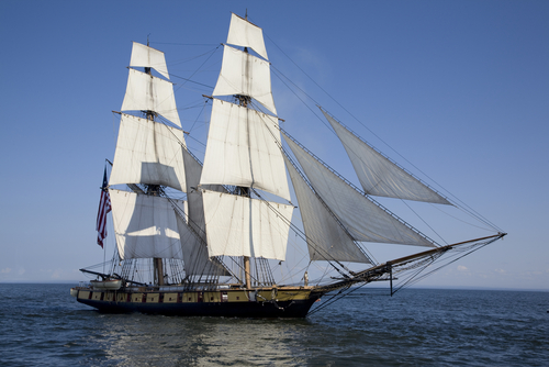 In the late 1700s, American merchant ships sailed far and wide, making stops in South America, Africa, and lands along the Mediterranean Sea.