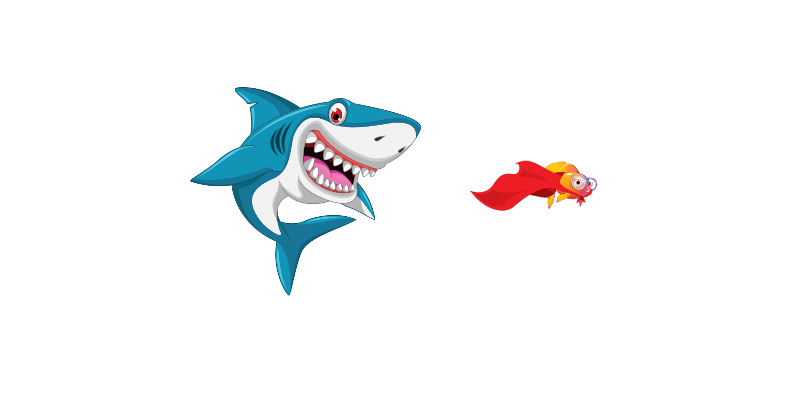 shark chasing super goldfish