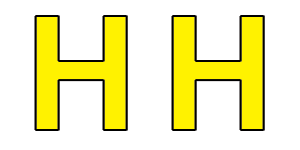 H with a slided H next to it