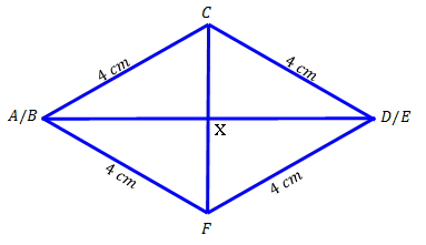 four outer triangles are combined to form a rhombus