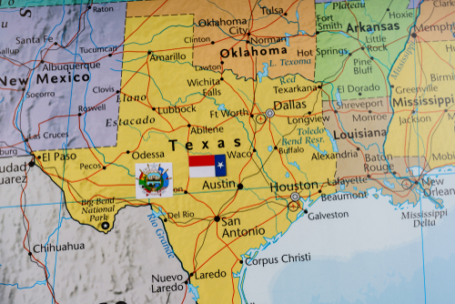 Texas State on the map