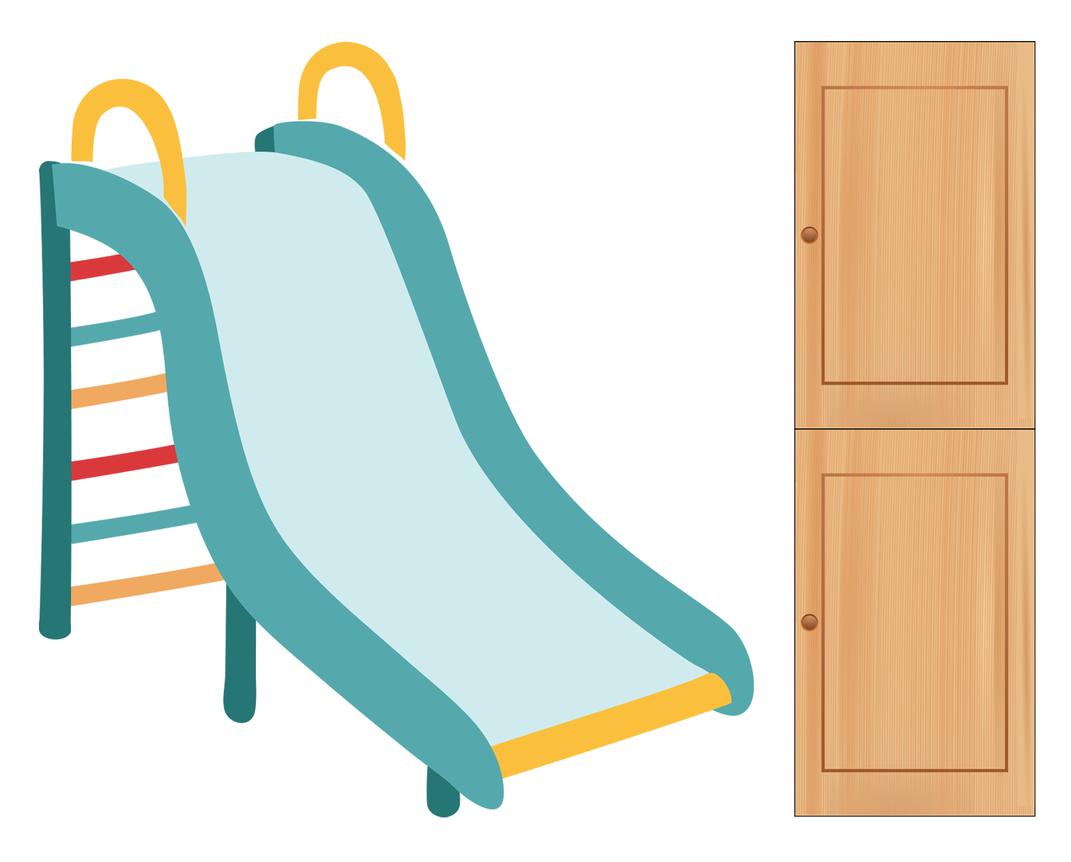 slide next to 2 kitchen counters