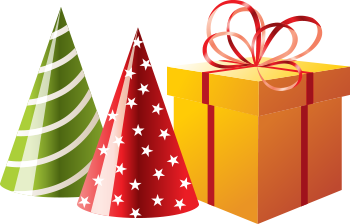 present and party hats