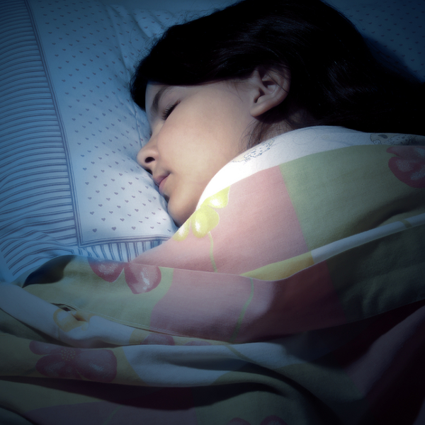 Child sleeping: Enter key opens full-screen view with caption; escape key exits full screen.