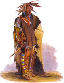 Guerrier-painting of a Dakota Sioux warior Guerrier-painting of a Dakota Sioux warior