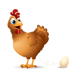 hen with an egg