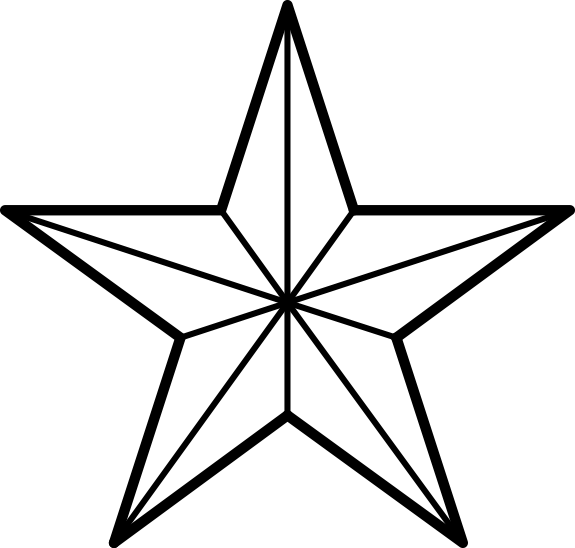 star partitioned into 10 equal parts