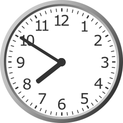 analog clock showing 7:50