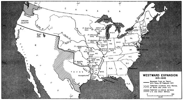 Westward expansion of the United States, 1815 to 1845