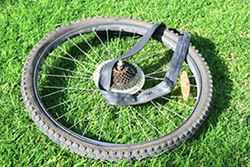 Broken bike tire