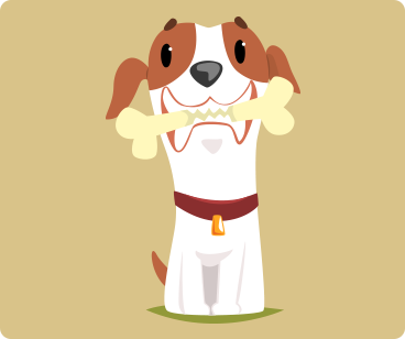 Gunnar with a bone in his mouth