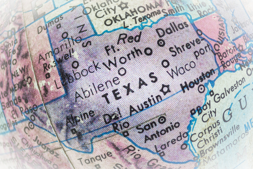 Global Studies - Part an old world globe map Focus on Texas