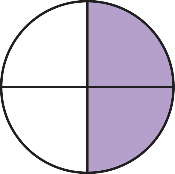 Circle with 2/4 filled in.