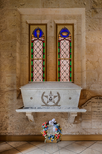 SAN ANTONIO, TEXAS - JANUARY 7: Remains of Travis, Crockett, Bowie and other heroes of the Alamo in the Cathedral of San Fernando on January 7, 2014 in San Antonio, Texas.