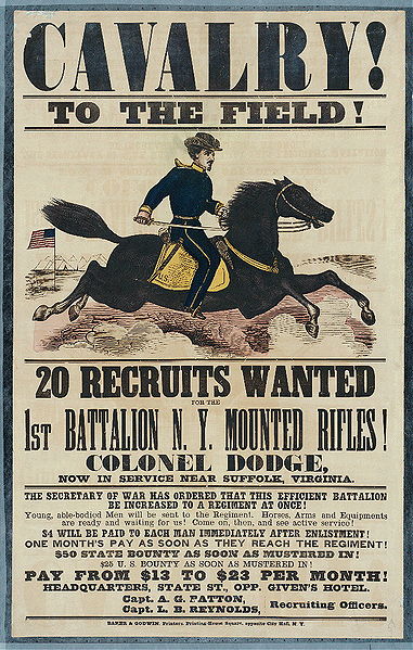 Recruiting poster for New York Mounted Rifles