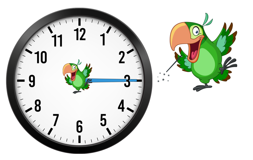 analog clock with minute hand on the 3