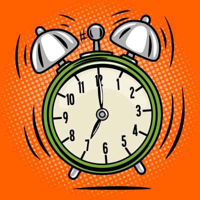 Alarm clock ring comic book pop art retro style vector illustration