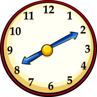 clock showing 8:10