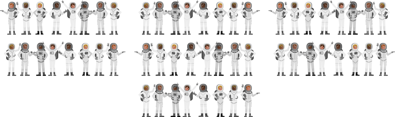 seven groups of eight