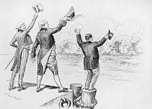 Uncle Sam, George Washington and Theodore Roosevelt