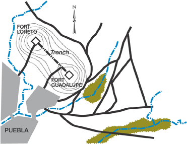 Map of Puebla Battle