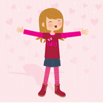 girl with her arms out