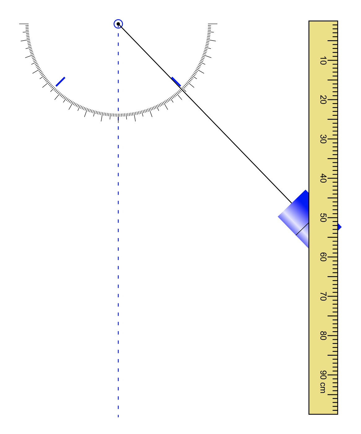 screenshot of pendulum swinging and ruler