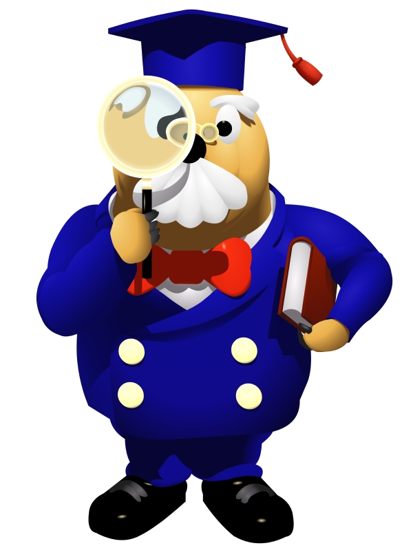 Man using magnifying glass.