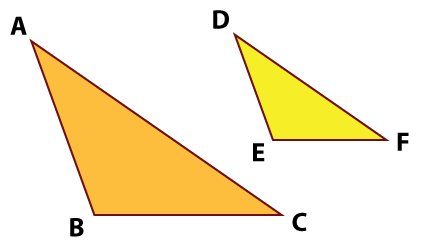 the same two triangles with the measurements no longer displayed