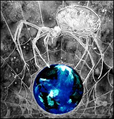 Spider Woman spinning the world