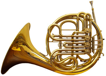 A photo of a french horn
