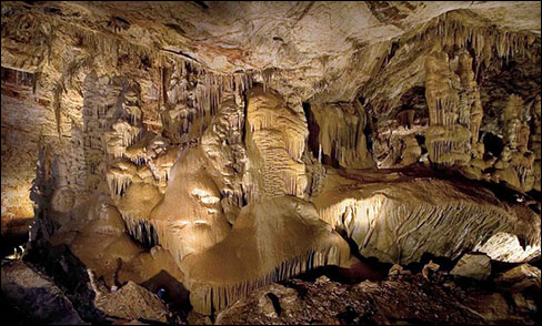 A view of the Big Room in Kartchner Caverns, Arizona by Mike Lewis.