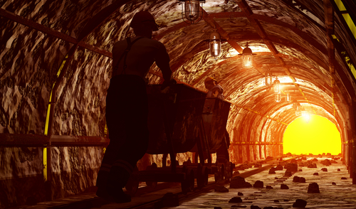 Miner in a mine