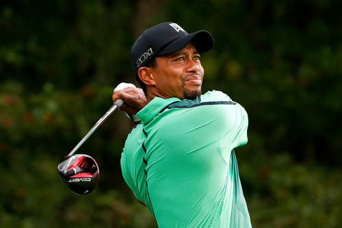 Tiger Woods tees off the fourth hole during the third round at the Deutsche Bank Championship at TPC Boston on September 1, 2013 in Norton, Massachusetts.