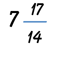 Seven and seventeen fourteenths.