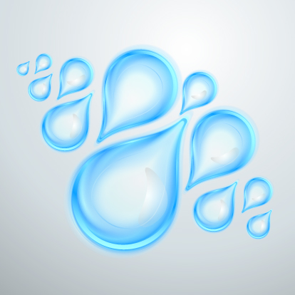 Blue water drops.