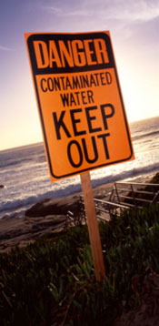 contaminated water warning sign