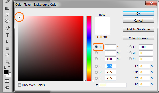 The Fill dialog box, background color selected.
