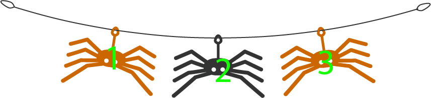 10 halloween decorations: Counting 1, 2, 3