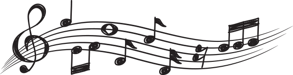 Music note design element in doodle style