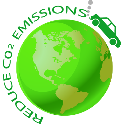 Green earth with car reduce CO2 message