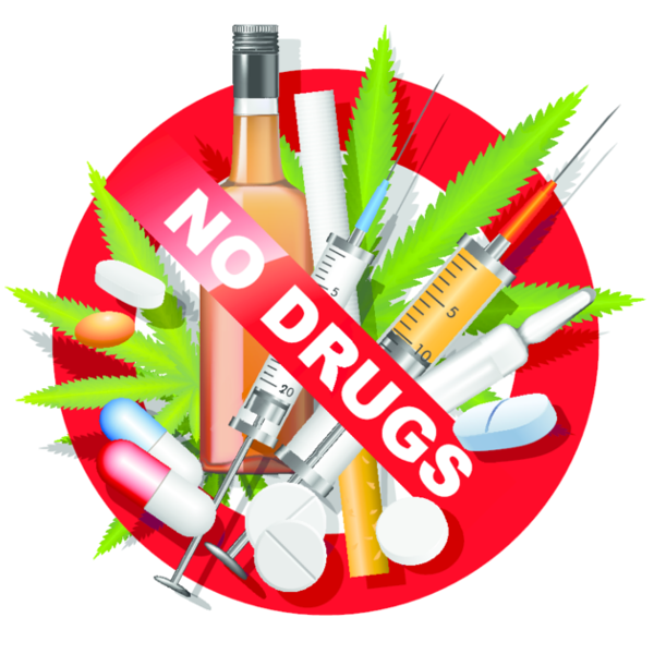 No drugs sign: Enter key opens full-screen view with caption; escape key exits full screen.