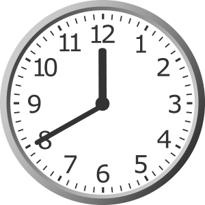 analog clock showing 12:40