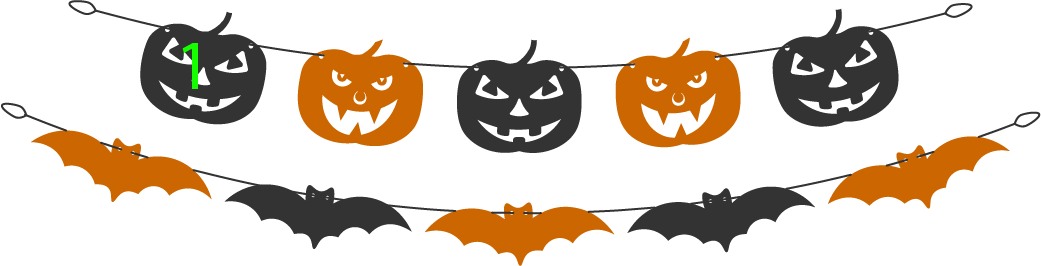 10 halloween decorations: Counting 1