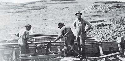 Extracting sapphires at the English Mine was similar to placer gold recovery.