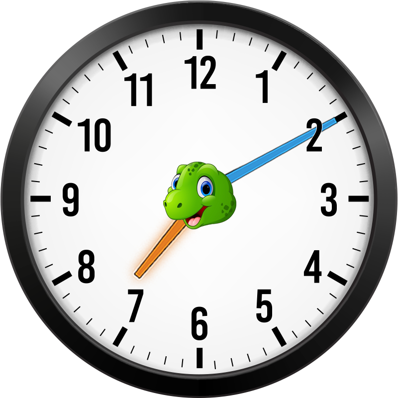 analog clock set to 7:10