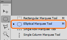 The elliptical select tool.