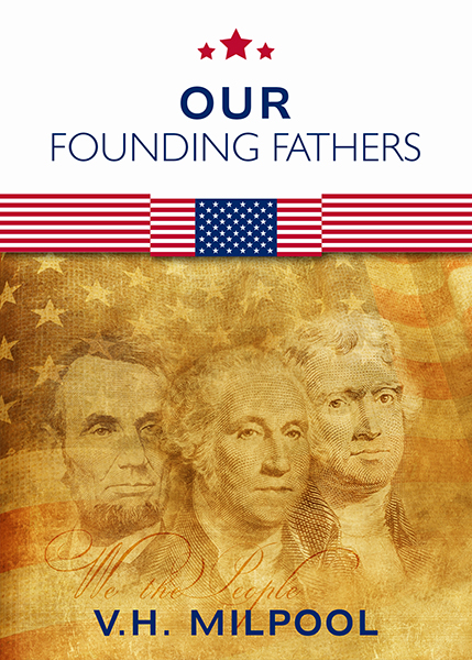A book cover titled Our Founding Fathers with portraits of past U.S. Presidents